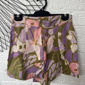 Zimmermann High Waist Shorts - Purple, Pink, Green